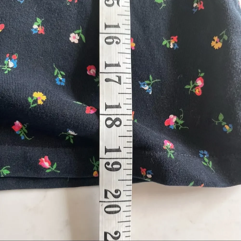 Crewcuts girls black floral elbow bell sleeve summer tshirt size 12